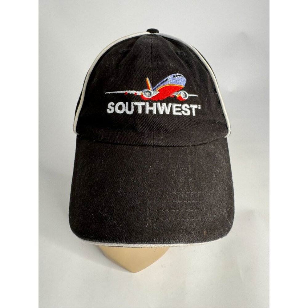 Southwest Airlines Black Baseball Cap One Size Fits All Adjustable Strap